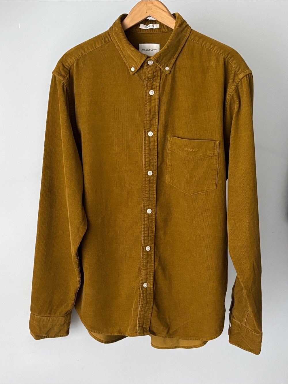 GANT Camel / Mustard Corduroy Button Down Shirt XL Ivy Heritage Vintage